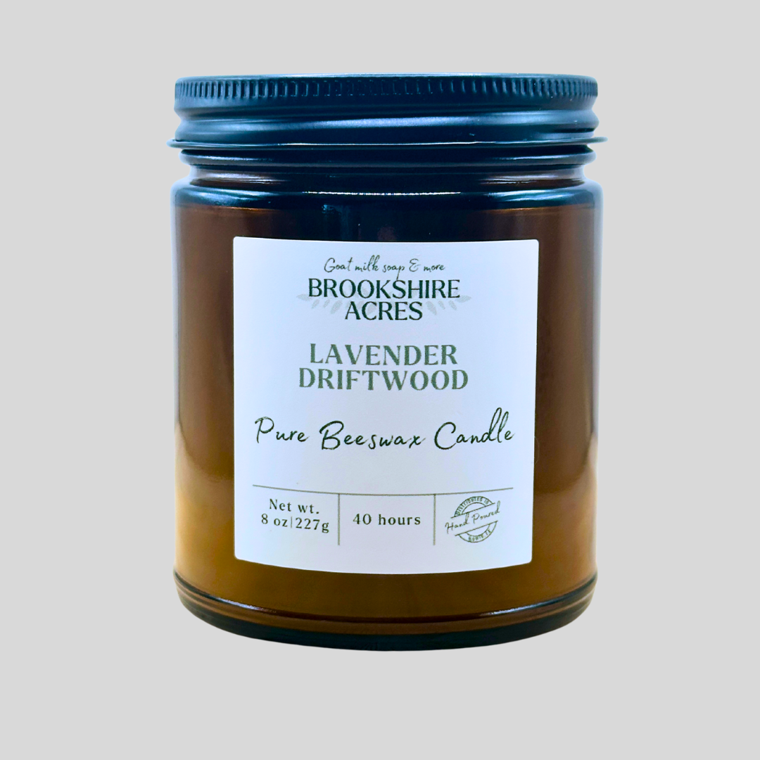 Lavender Driftwood Beeswax Candle