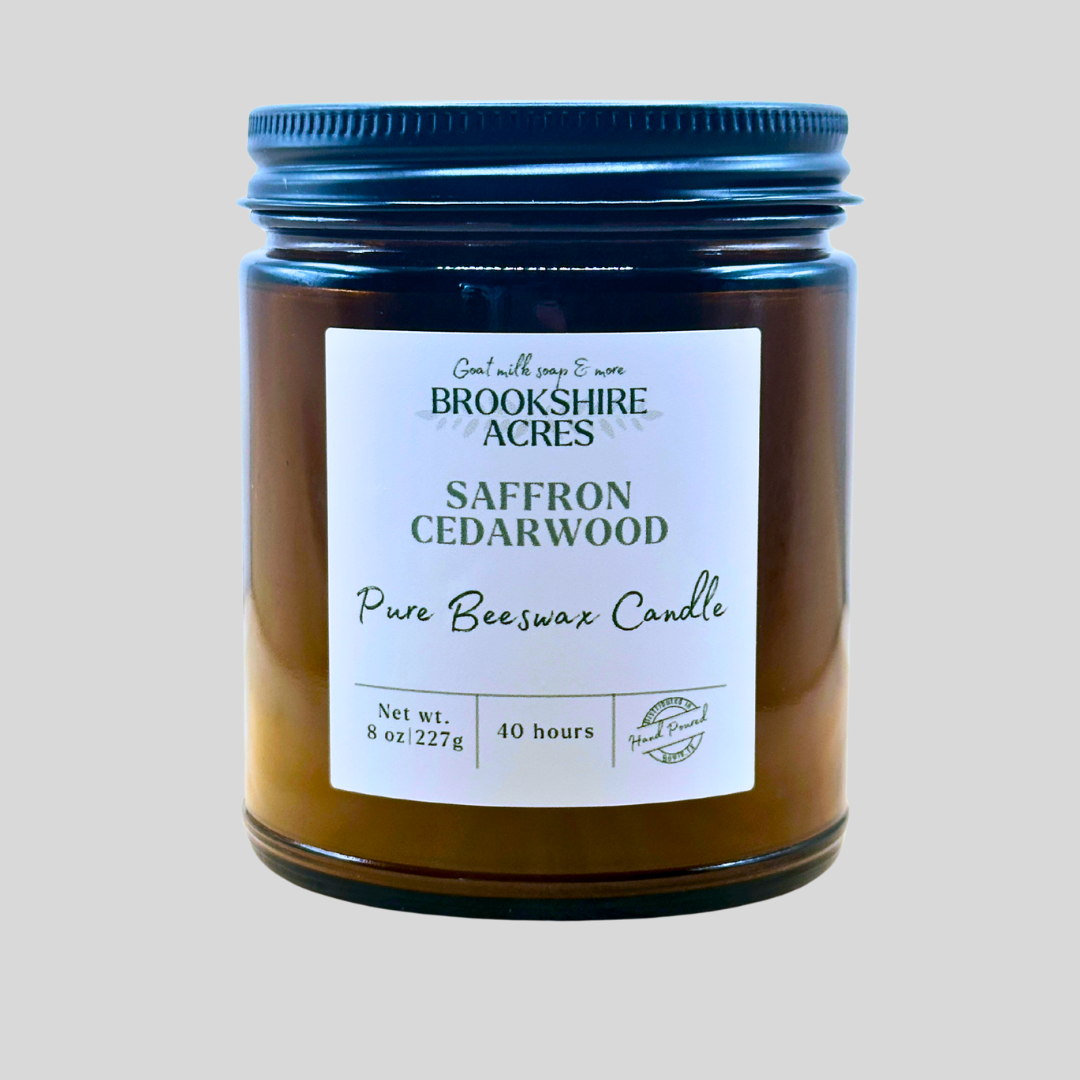 Saffron Cedarwood Beeswax Candle