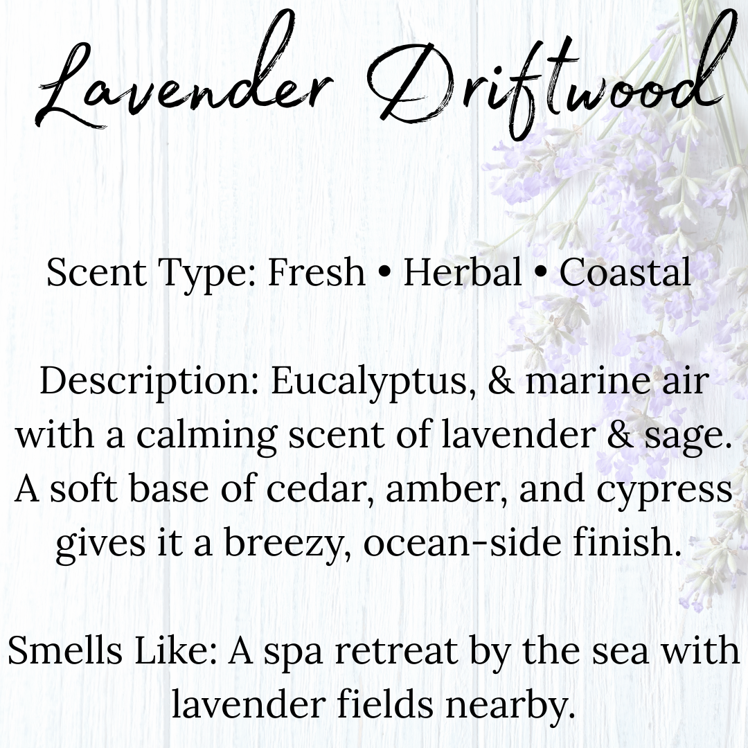 Lavender Driftwood Beeswax Candle