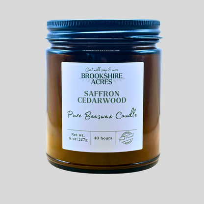 Saffron Cedarwood Beeswax Candle