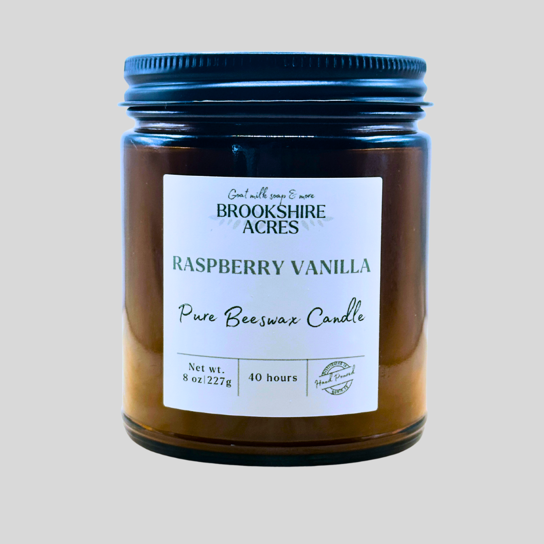 Raspberry Vanilla Beeswax Candle